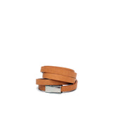 Bracciale multigiro in pelle marrone
